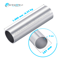 Alüminyum Boru Dış Çap 101mm  Et Kalınlık 8mm